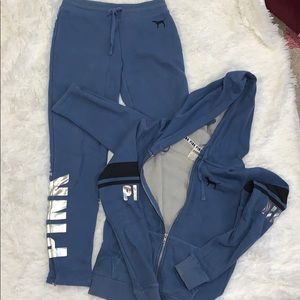 GENTLY WORN COMFY COZY VS LOVE PINK SWEATSUIT !